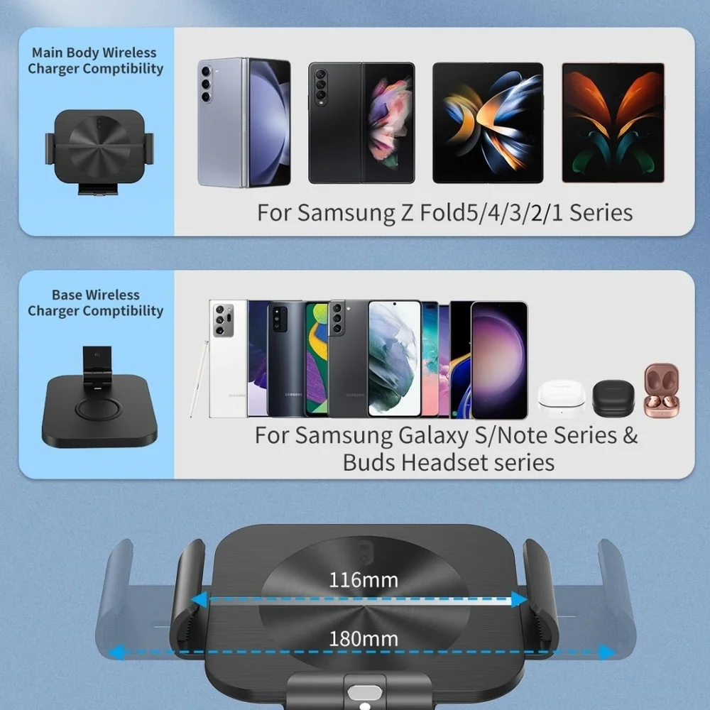 2 in 1 Tablet & iPad Charging Stand Black Desktop Holder Dock